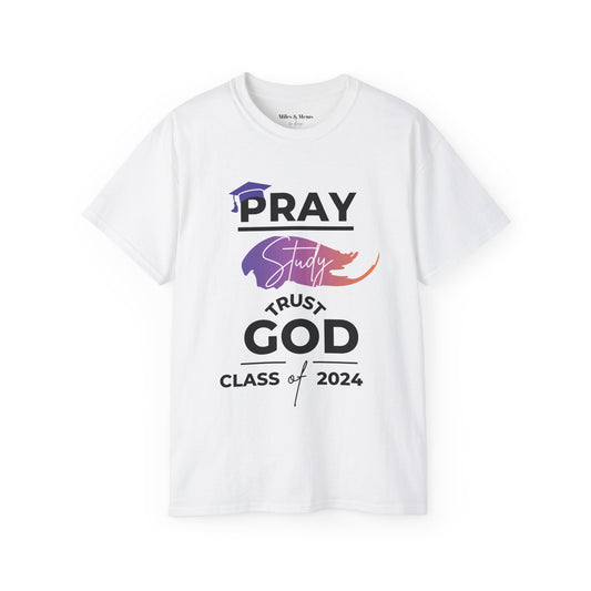 Unisex White Pray Graduate T-shirt